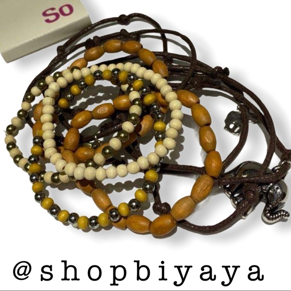 So Mixed Beads Elephant Animal Love Bracelets Set - Picture 2 of 9